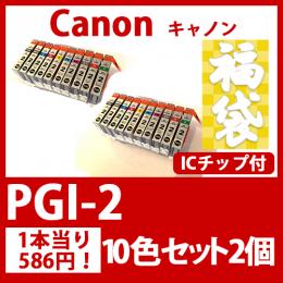福袋PGI-2(10色セットx2)キャノン[Canon]互換インクカートリッジ