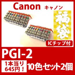 福袋PGI-2(10色セットx2)キャノン[Canon]互換インクカートリッジ