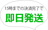 15時までのご注文で即日配送